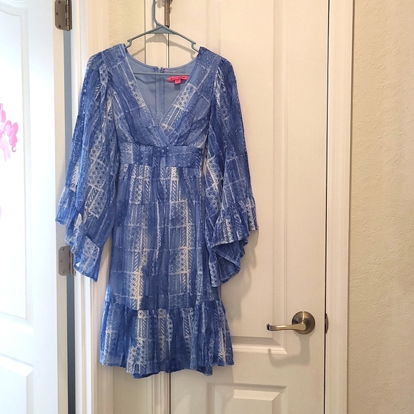 Betsey Johnson Empire Waist Bell Sleeve   Boho Dress - 6 S/M - Picture 5 of 12